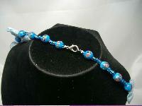 1930s Bespoke Blue Wedding Cake Glass Bead Necklace 