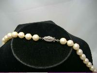 Vintage 50s Signed Vendome Glass Faux Pearl Bead Necklace 