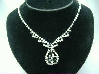 Vintage 50s Diamante Pendant Drop Choker Necklace WOW