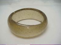Vintage 80s Wide Gold Lucite Confetti Bangle Bracelet