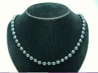 Vintage 50s Real Hematite Hand Knotted Bead Necklace