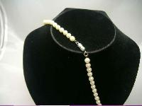 Vintage 50s Hand Knotted Simulated Pearl Bead Necklace