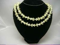 Vintage 50s Unusual 2 Row Yellow Lucite Bead Necklace
