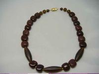 Vintage 50s Chunky Chocolate Brown Glass Bead Necklace