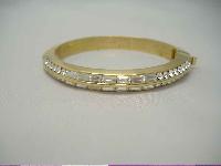 1980s Quality Sparkling Diamante Gold Bangle Bracelet