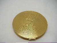 Vintage 50s Mascot Gold Brocade Goldtone Compact WOW