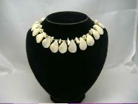 1950s Mother of Pearl Teardrop & Gold Bead Necklace WOW