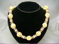 Vintage 50s Chunky Lucite Pastel Swirl Bead Necklace