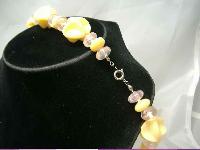 Vintage 50s Chunky Lucite Pastel Swirl Bead Necklace
