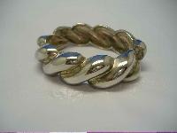 Vintage 80s Wide Chunky Silver Twist Style Clamper Bangle Bracelet
